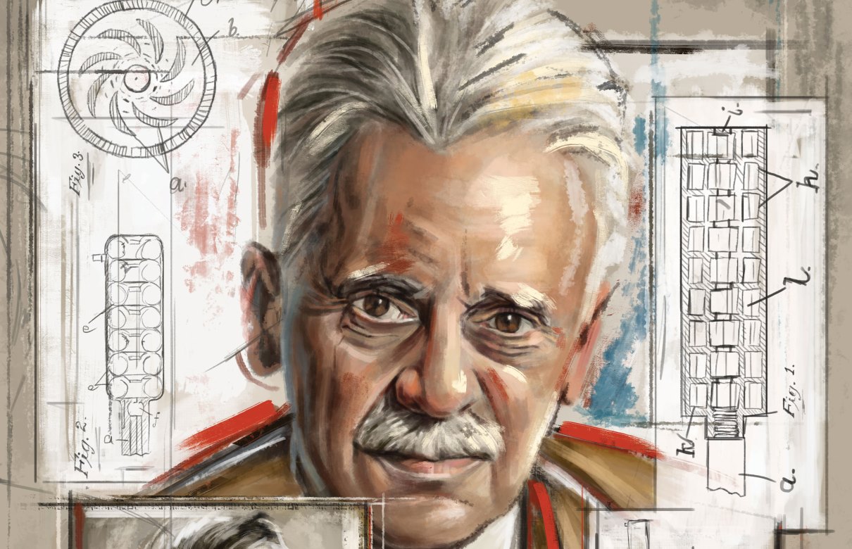 Hiram Percy Maxim, inventor of the firearms silencer. (Rob Bruno illustration)